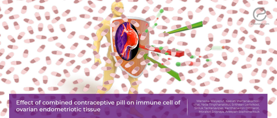 Combined contraceptive pills and immune system cells in the endometriotic cyst wall