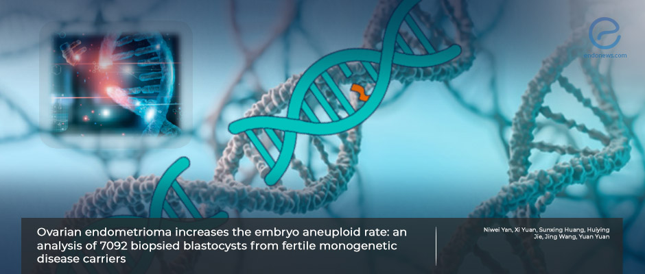 Does ovarian endometrioma affect embryo aneuploidy rate in fertile women?